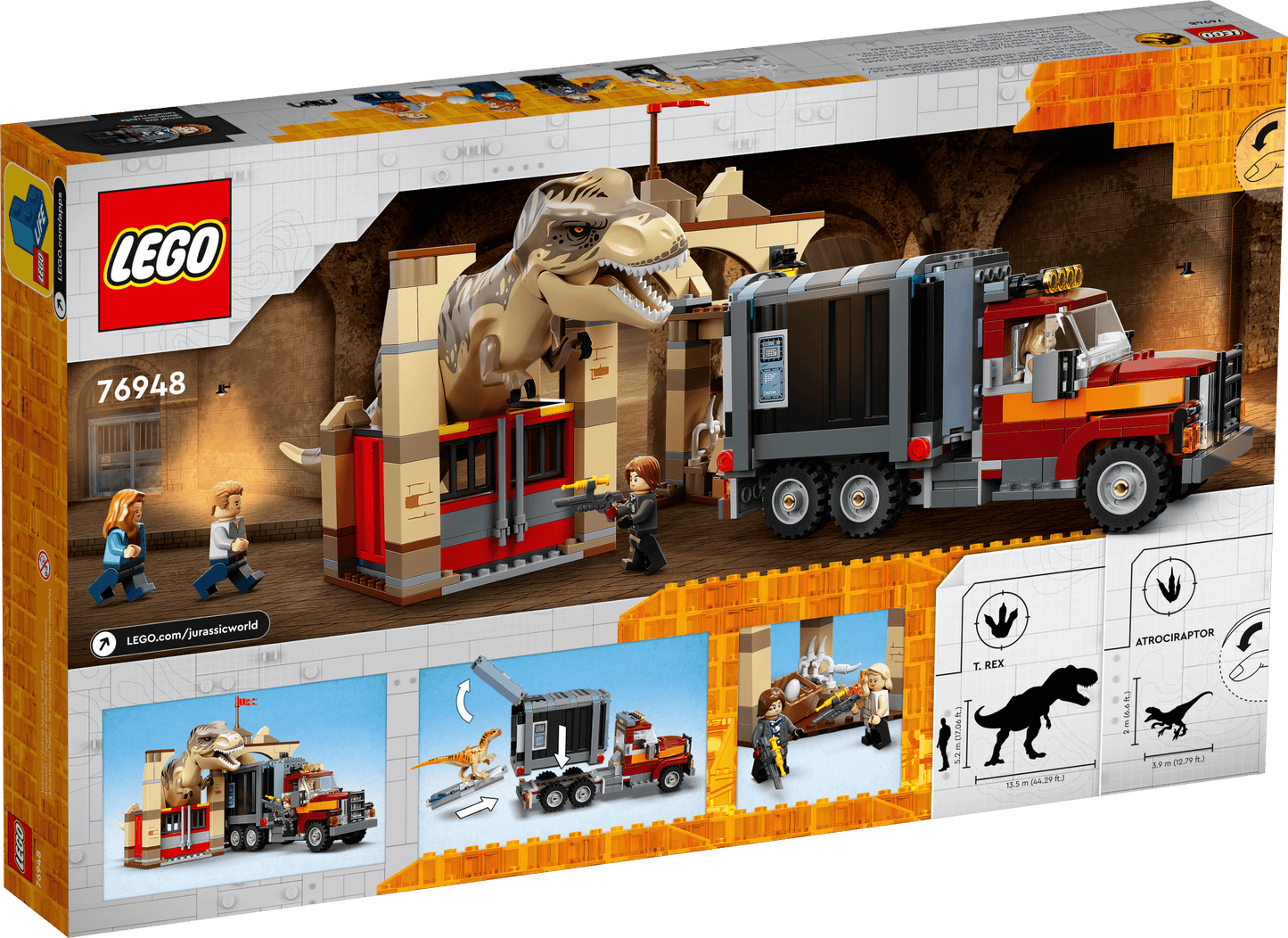Jurassic World 76948 T. Rex & Atrociraptor Dinosaur Breakout