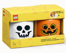 LEGO 5006591,5005886 Halloween 2 Pk Pumpkin and Skeleton Head Storage Set (Small)