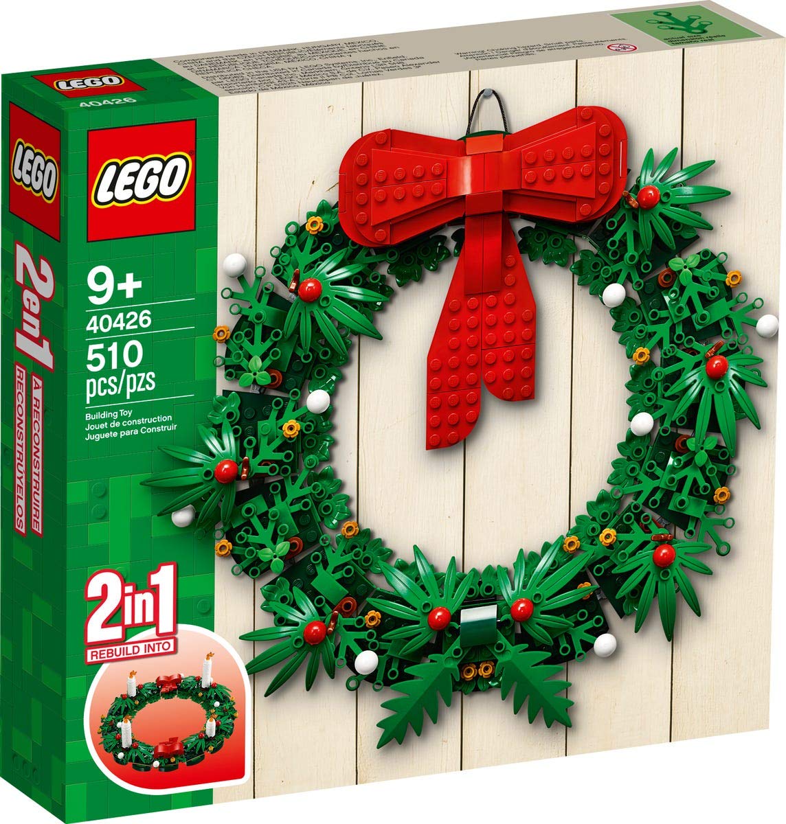 Holiday 40426 Christmas Wreath 2-in-1