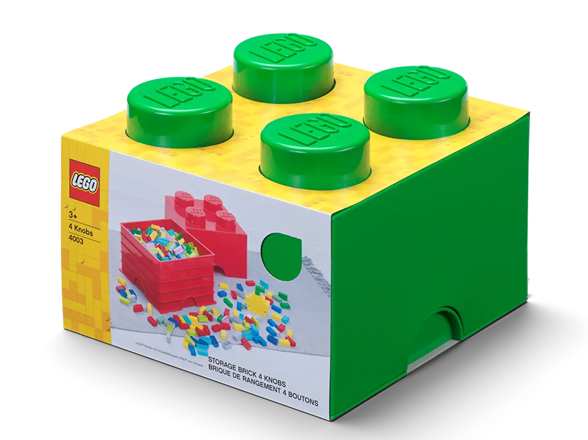 LEGO 4003 4-Stud Storage Brick - Green