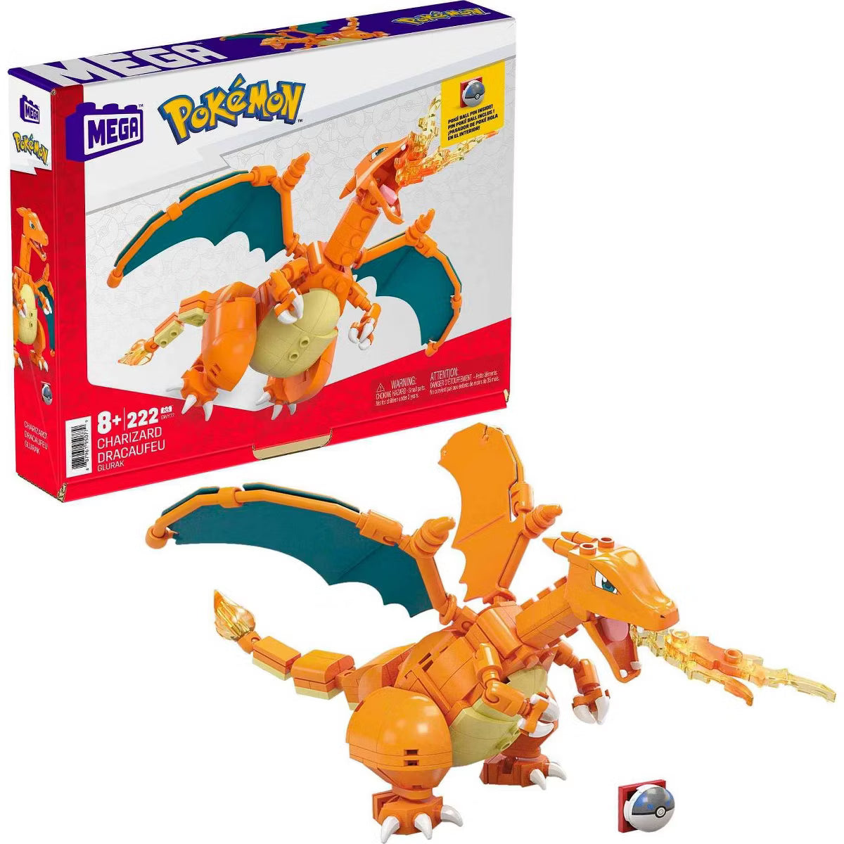 MEGA Pokemon Charizard Construction Set (222 Pieces)
