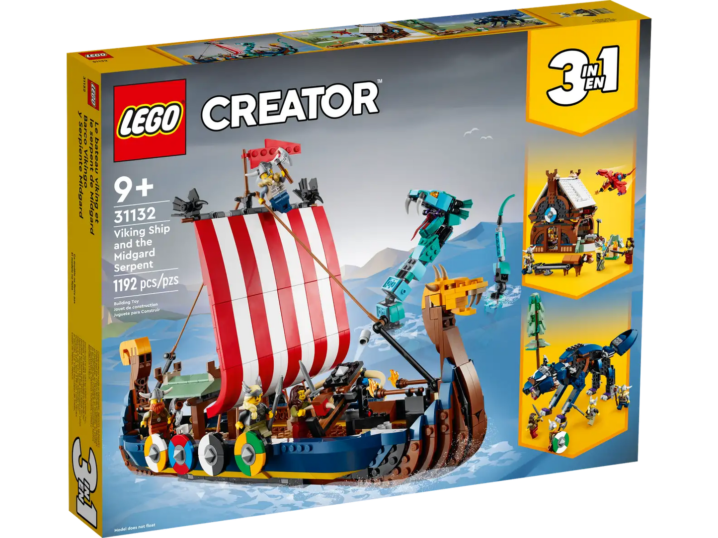 LEGO Creator 31132 Viking Ship and the Midgard Serpent 3in1