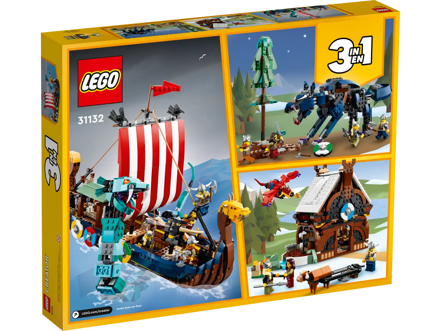 LEGO Creator 31132 Viking Ship and the Midgard Serpent 3in1